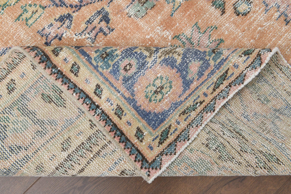 Salon için oryantal desenli el dokuma vintage halı – 204x309 cm