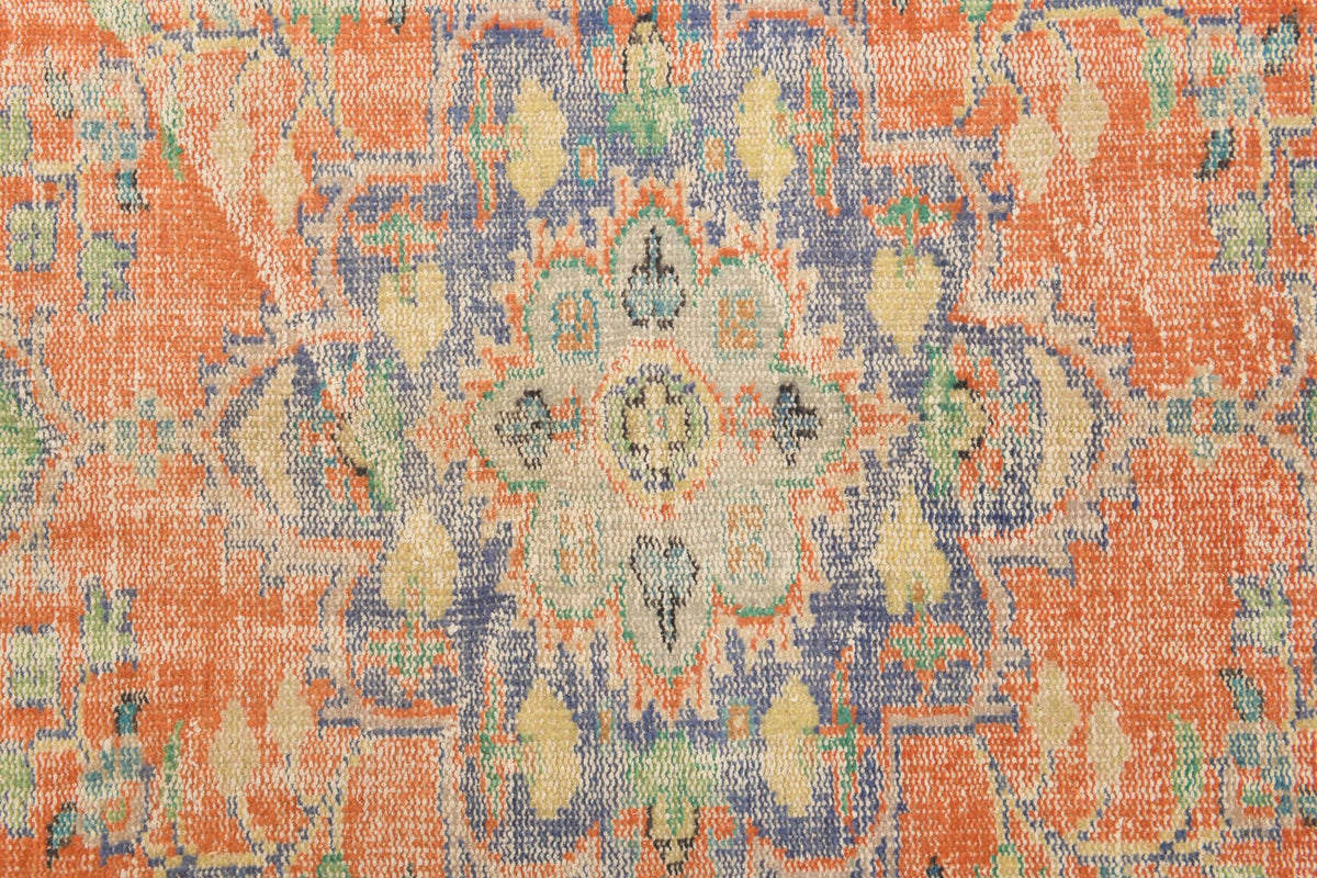 Vintage halı 190x288 cm – turuncu ve bej oryantal desenli, el dokuma