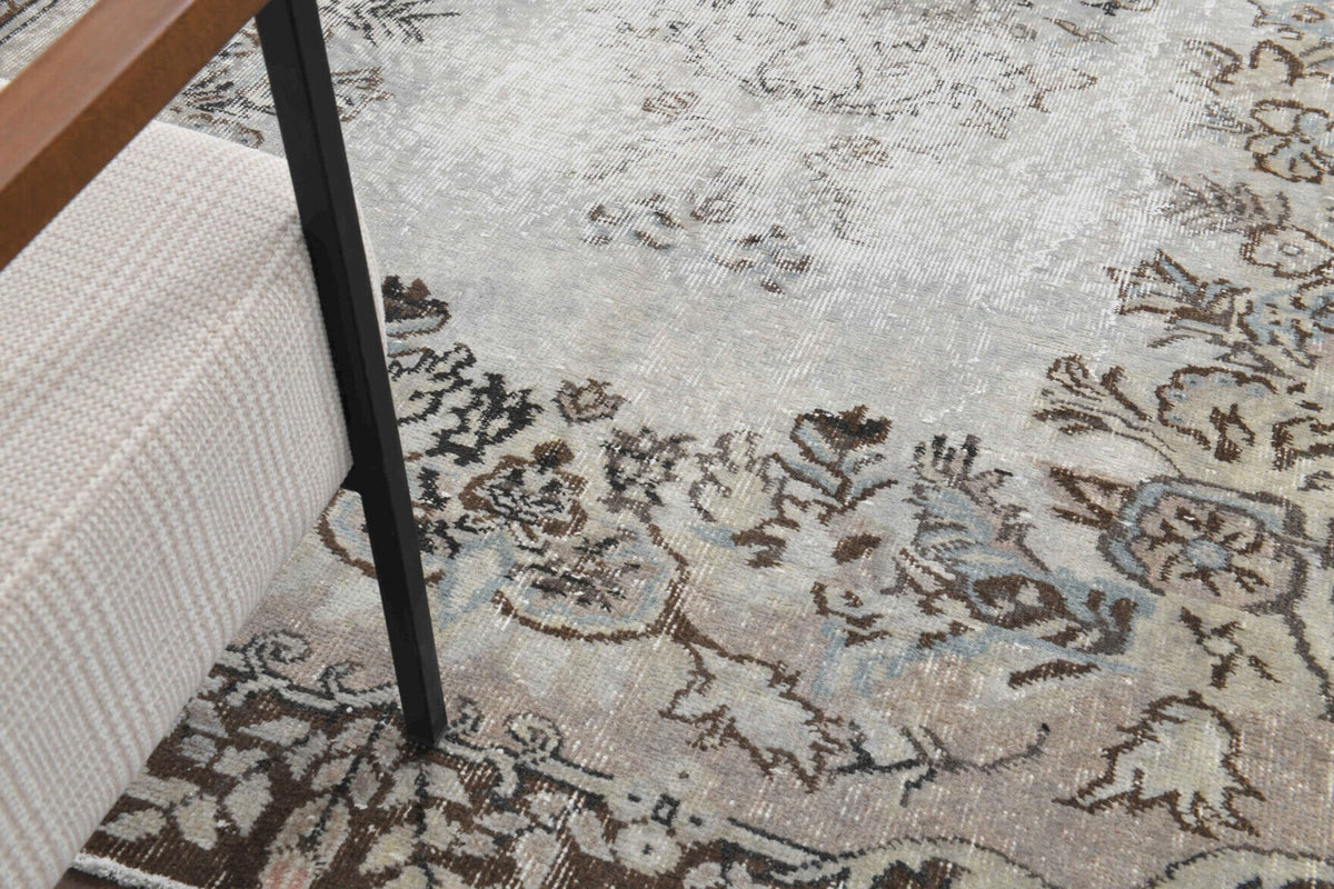 Salon için oryantal desenli el dokuma vintage halı – 184x289 cm