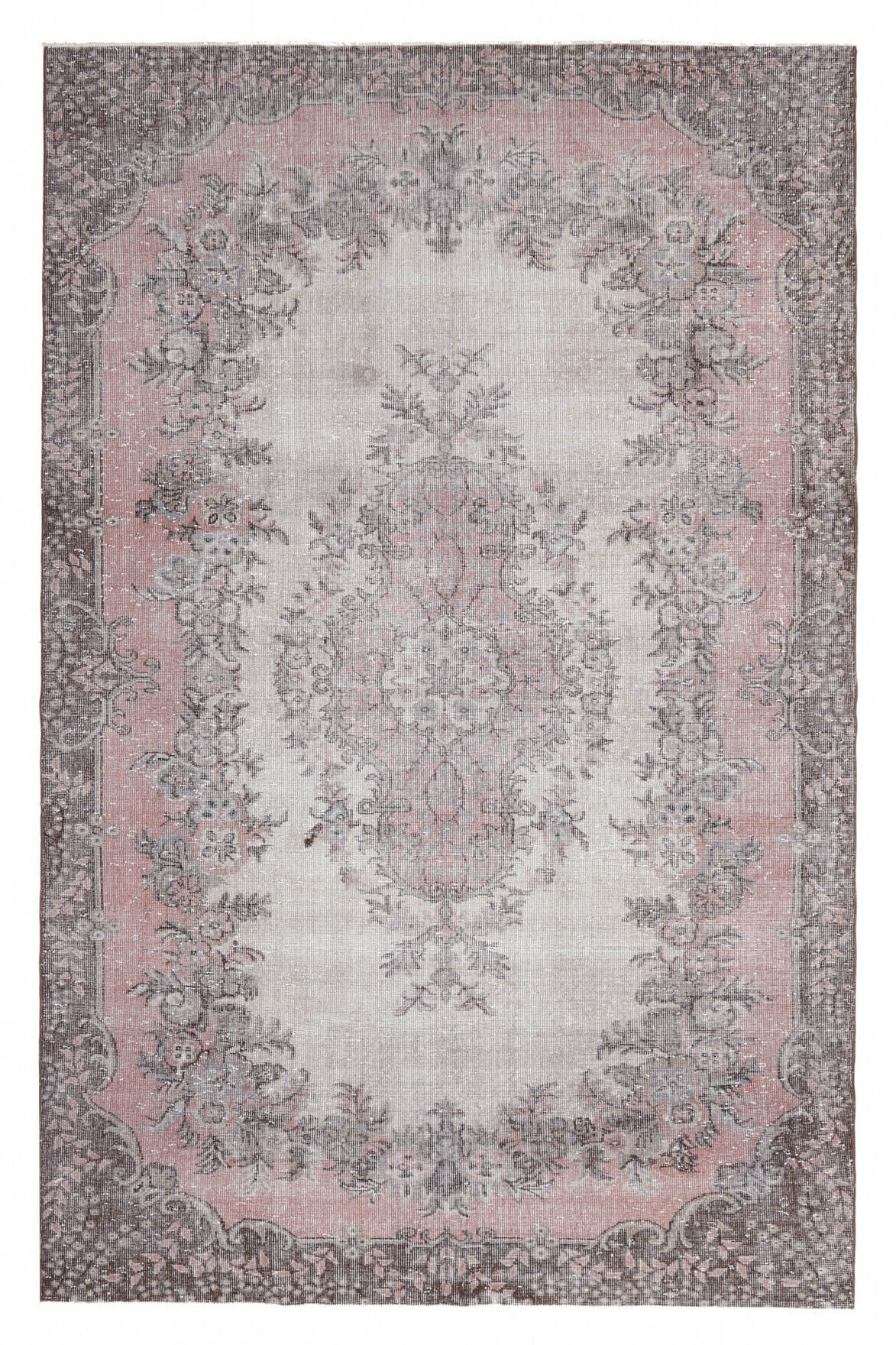 El yapımı vintage halı 183x274 cm oryantal desenli yün