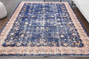 El yapımı vintage halı 201x279 cm çiçek desenli desenli yün - detay görünümü