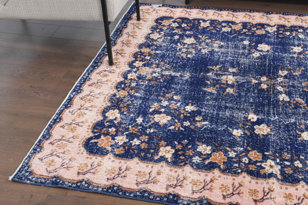 Royal Blue - Vintage Floral Rug