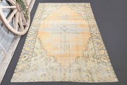 El yapımı vintage halı 152x244 cm oryantal desenli yün - detay görünümü