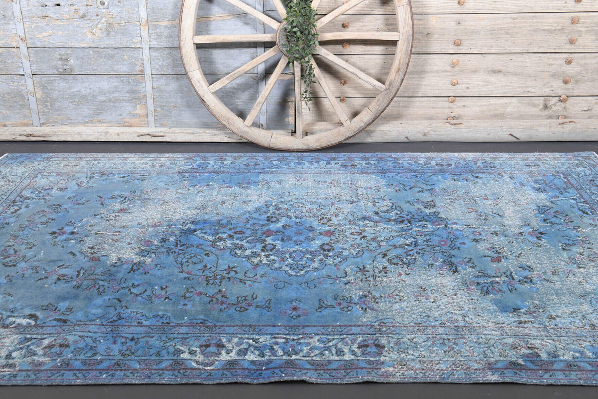 1970&prime;s - Blue Distressed Area Oushak Rug