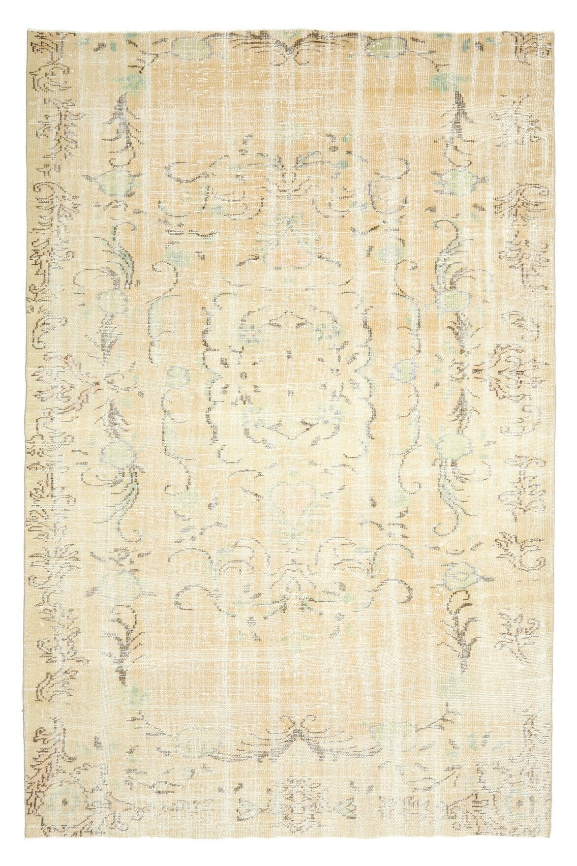 Semi-Antique Neutral Anatolian Area Rug