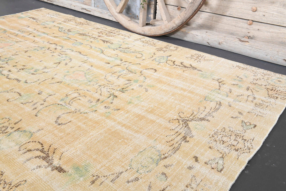 Semi-Antique Neutral Anatolian Area Rug