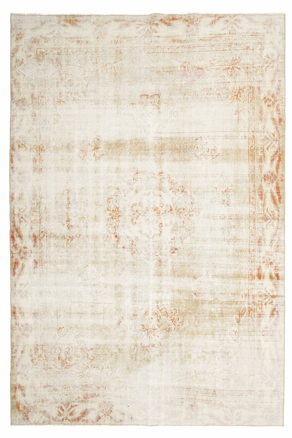El yapımı vintage halı 198x292 cm oryantal desenli yün