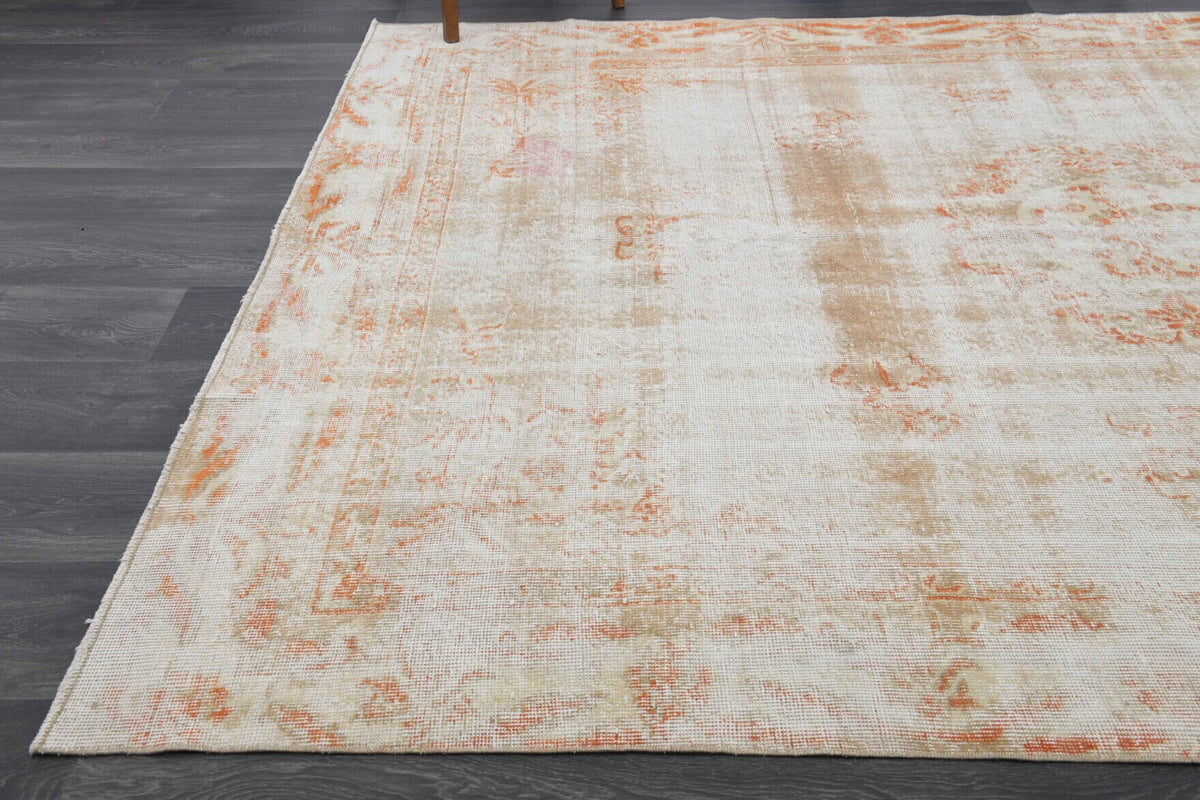 El yapımı vintage halı 198x292 cm oryantal desenli yün - desen detayı