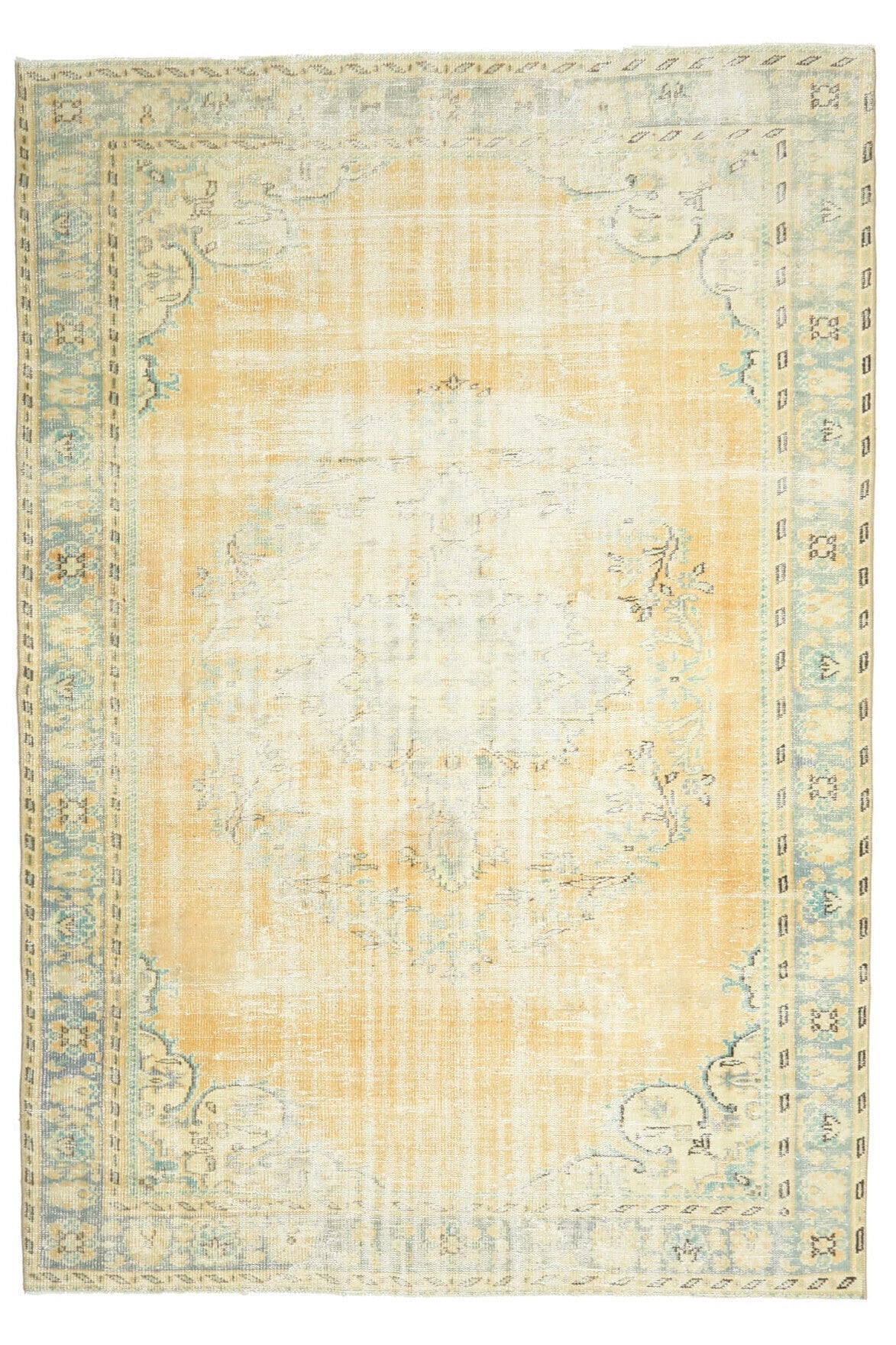 El yapımı vintage halı 183x244 cm oryantal desenli yün