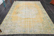 El yapımı vintage halı 183x244 cm oryantal desenli yün - detay görünümü
