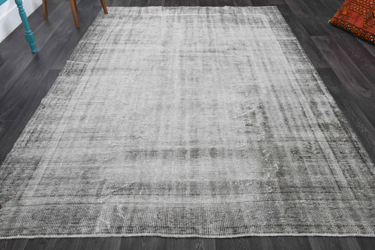 1960'lardan Anadolu kökenli düz zeminli el dokuma vintage halı, 198x289 cm