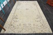 El yapımı vintage halı 152x274 cm oryantal desenli yün - detay görünümü