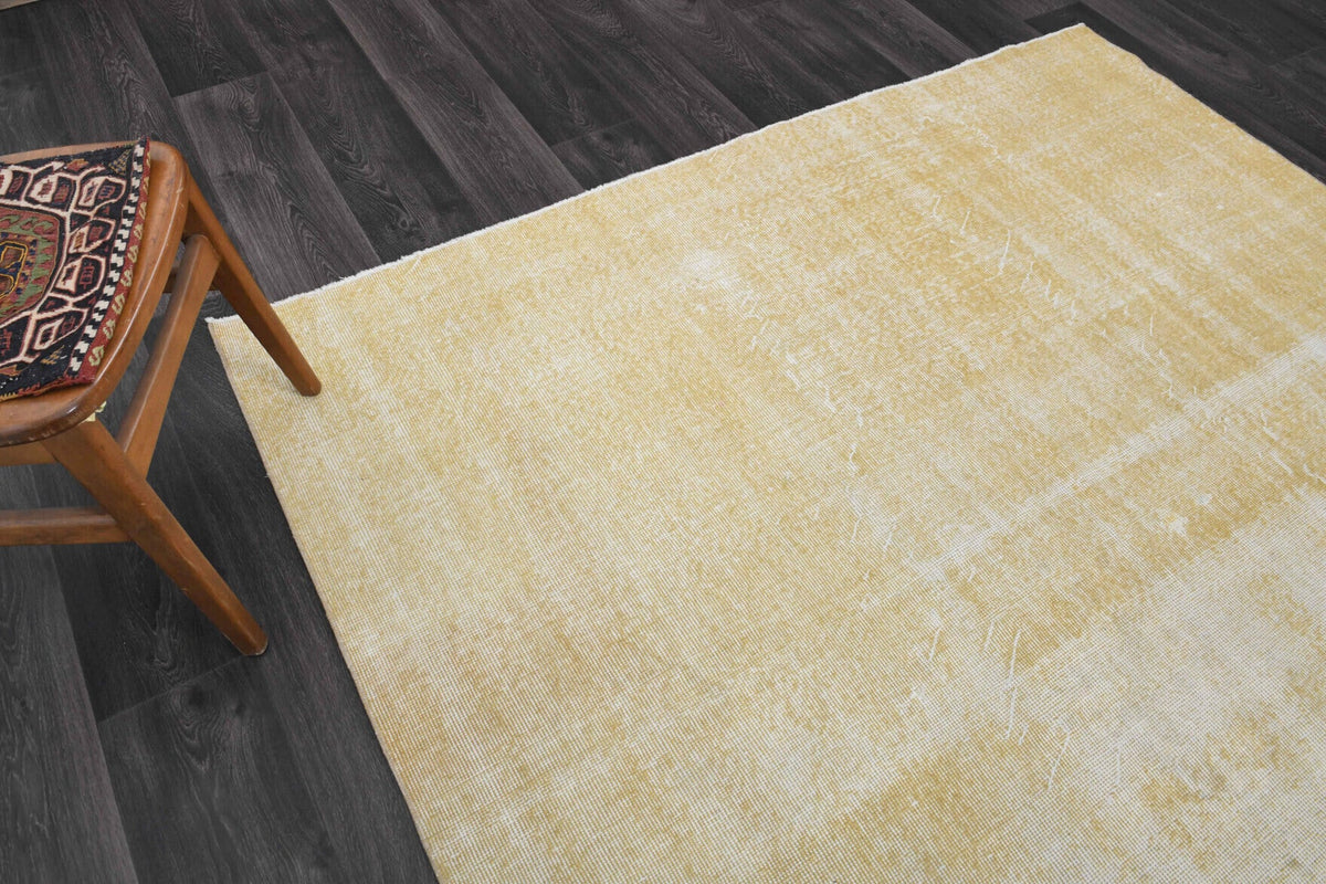 Salon için düz zeminli el dokuma vintage halı – 202x303 cm