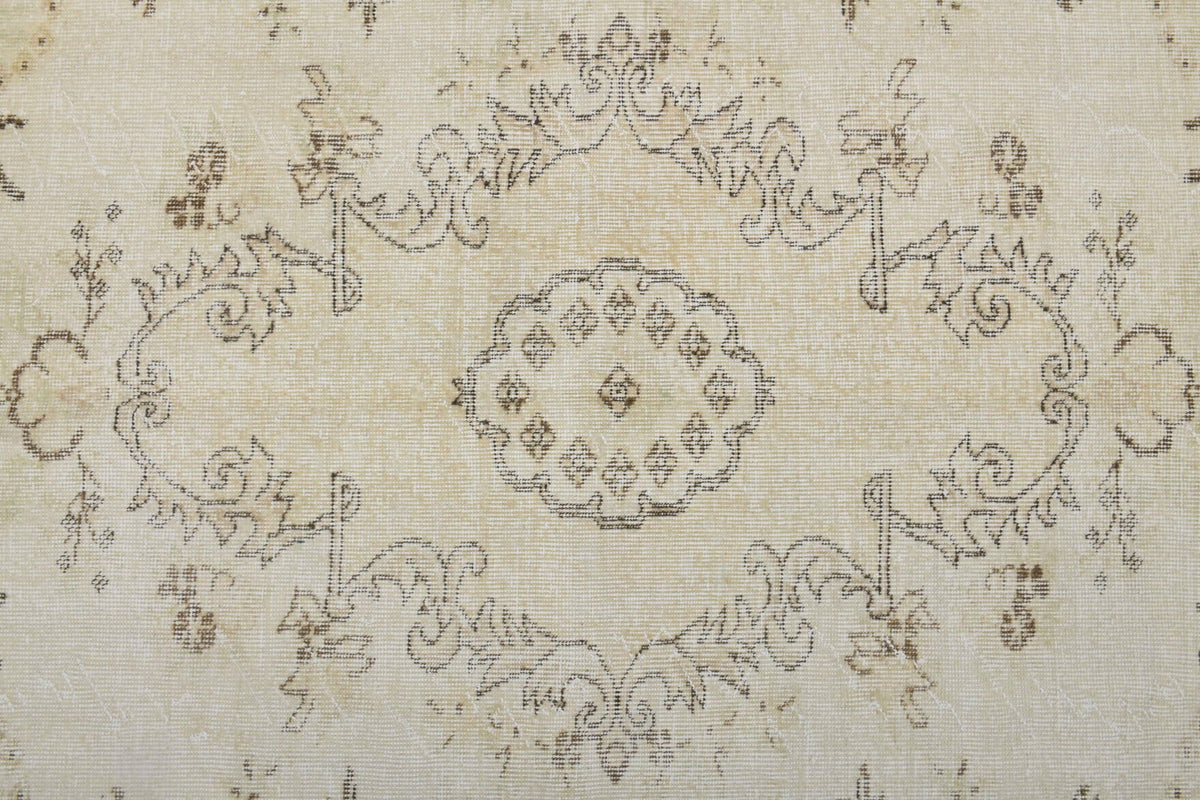Neutral Beige Vintage Area Anatolian Rug