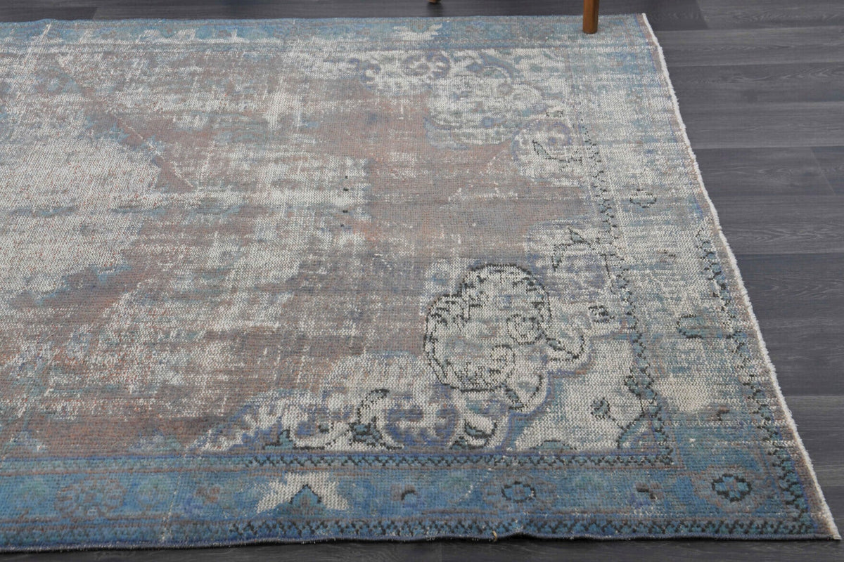 Distressed Oushak Vintage Area Rug