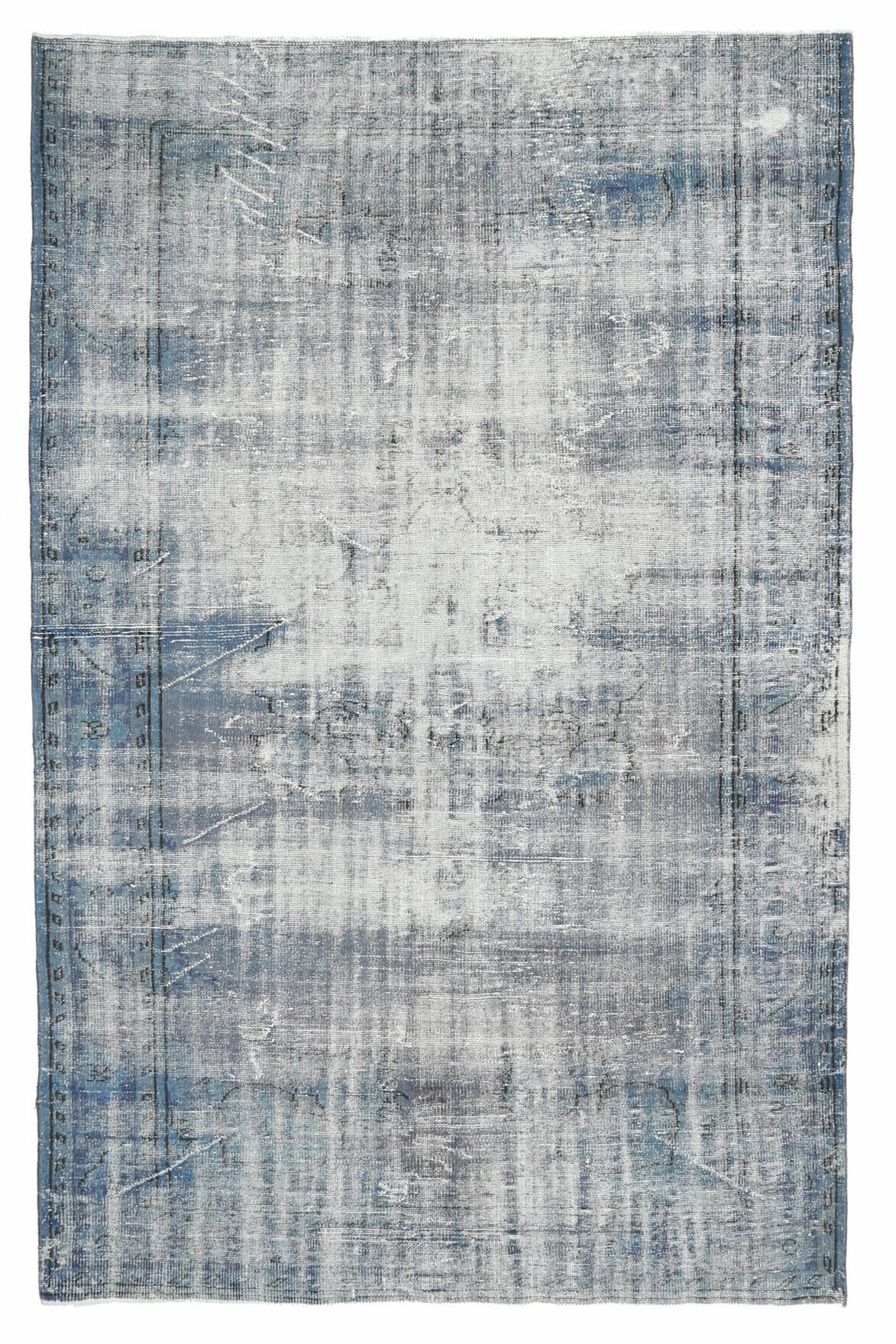 El yapımı vintage halı 183x274 cm düz desenli yün - detay görünümü