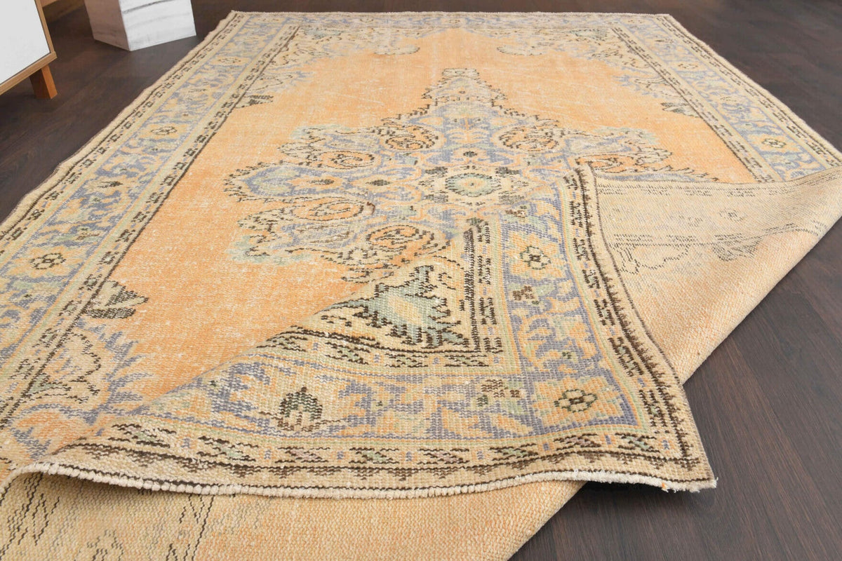 El dokuma vintage halı 185x303 cm, 5 mm hav, yün