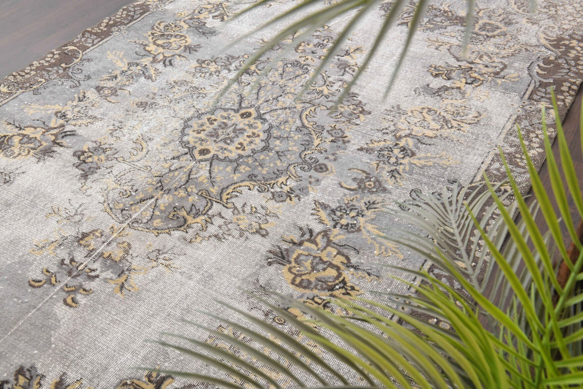 Salon için oryantal desenli el dokuma vintage halı – 199x320 cm