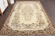El yapımı vintage halı 178x302 cm oryantal desenli yün - detay görünümü