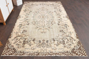 El yapımı vintage halı 165x287 cm oryantal desenli yün - detay görünümü
