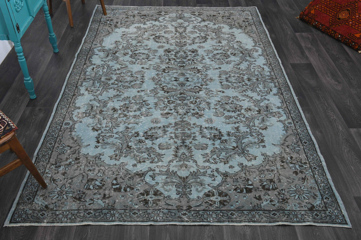 El yapımı vintage halı 183x274 cm oryantal desenli yün - detay görünümü