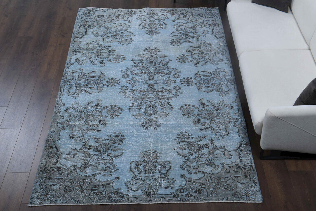 Vintage Oushak Blue Area Rug
