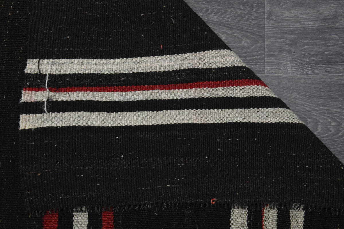 El yapımı vintage halı 287x427 cm çizgili desenli yün - farklı açıdan görünüm
