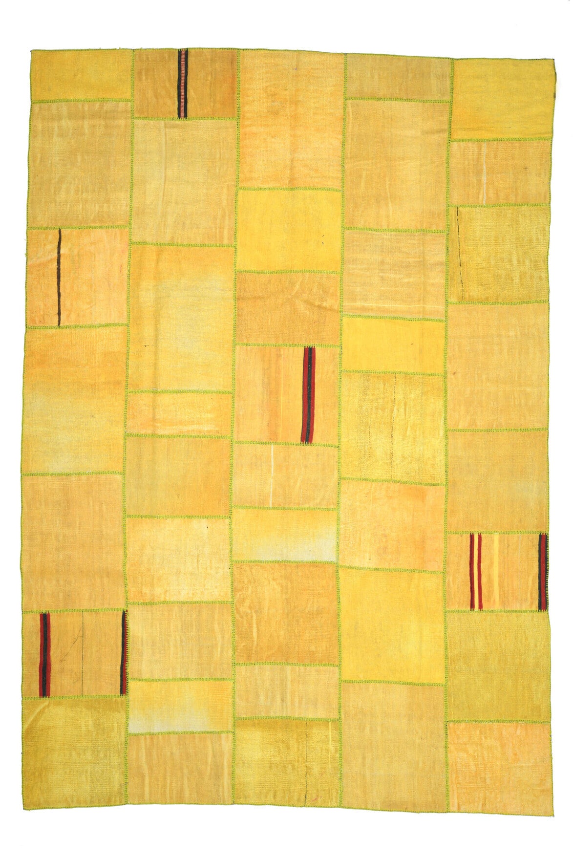 Oversized Patchwork Muted Yellow Rug