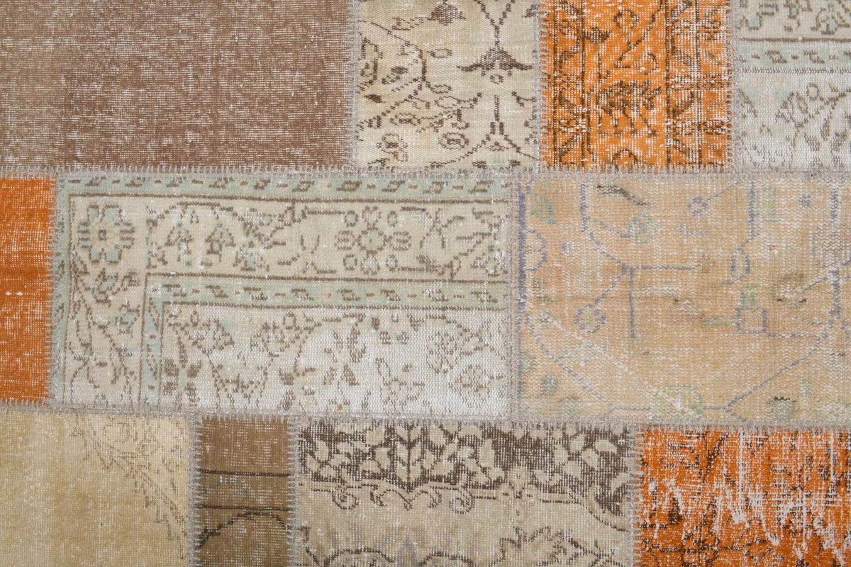 El yapımı vintage halı 203x295 cm çiçek desenli desenli yün - mekan görünümü
