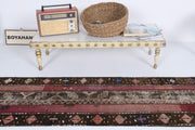 1970'lerden Anadolu kökenli ikat desenli patchwork vintage yolluk, 55x189 cm