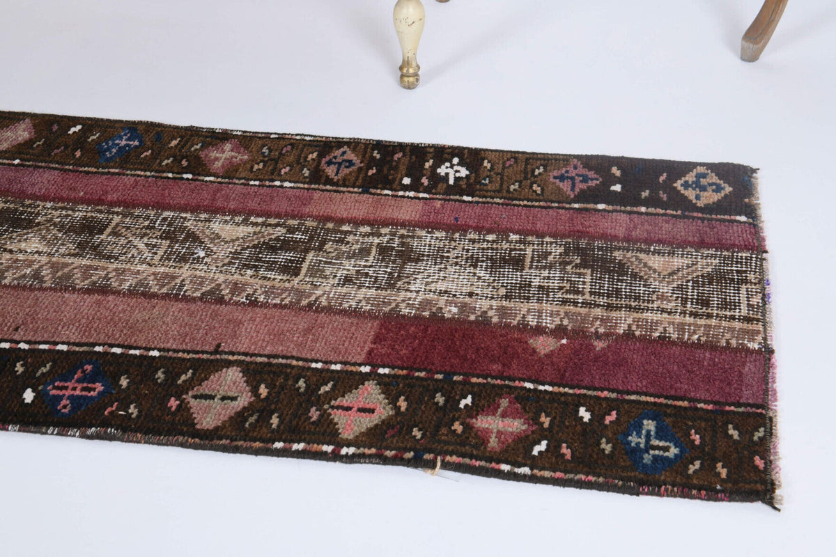 Tek parça patchwork vintage yolluk 55x189 cm (1,04 m²) – Pera Halı
