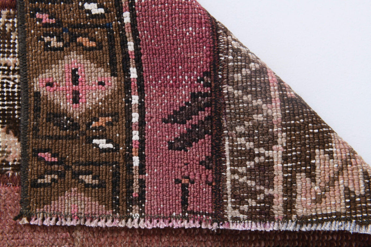 Antre ve koridor için ikat desenli patchwork vintage yolluk – 55x189 cm