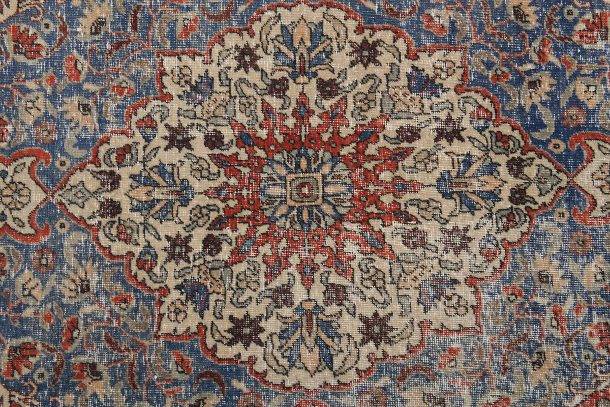 El yapımı vintage halı 117x208 cm oryantal desenli yün - üstten görünüm
