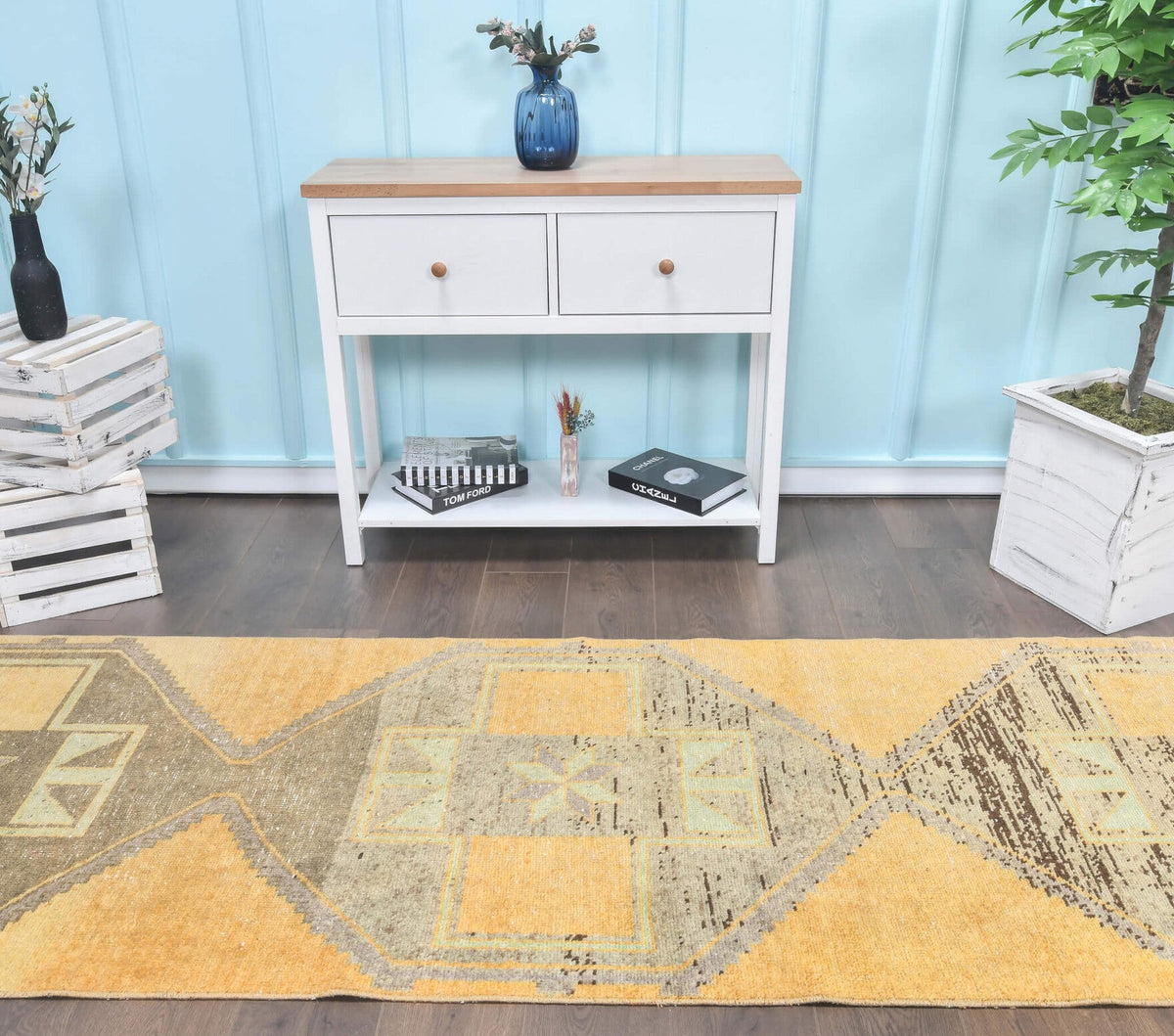 3,4 m² el dokuma vintage yolluk – Anadolu, 1970'ler