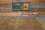 El yapımı vintage yolluk 79x269 cm i̇kat desenli yün - detay görünümü