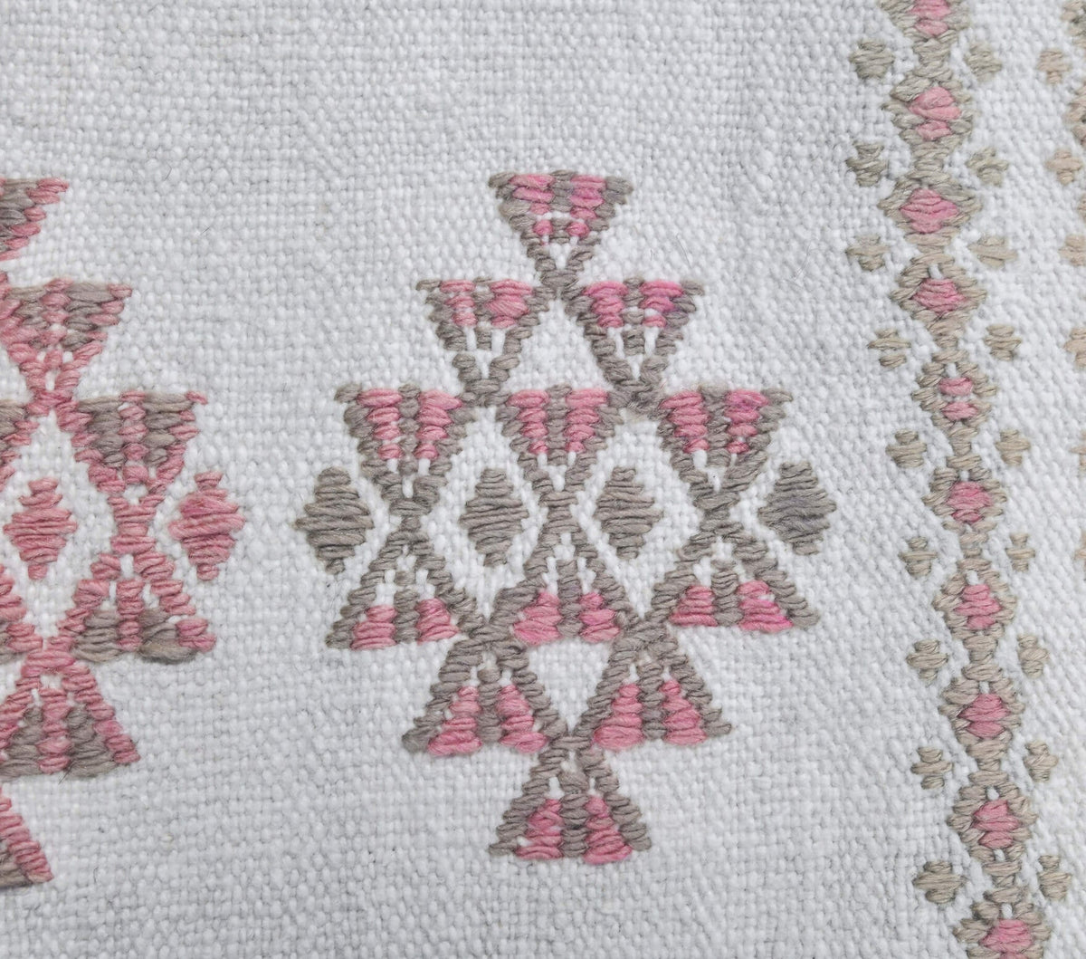 Antre ve koridor için ikat desenli vintage kilim yolluk – 70x210 cm