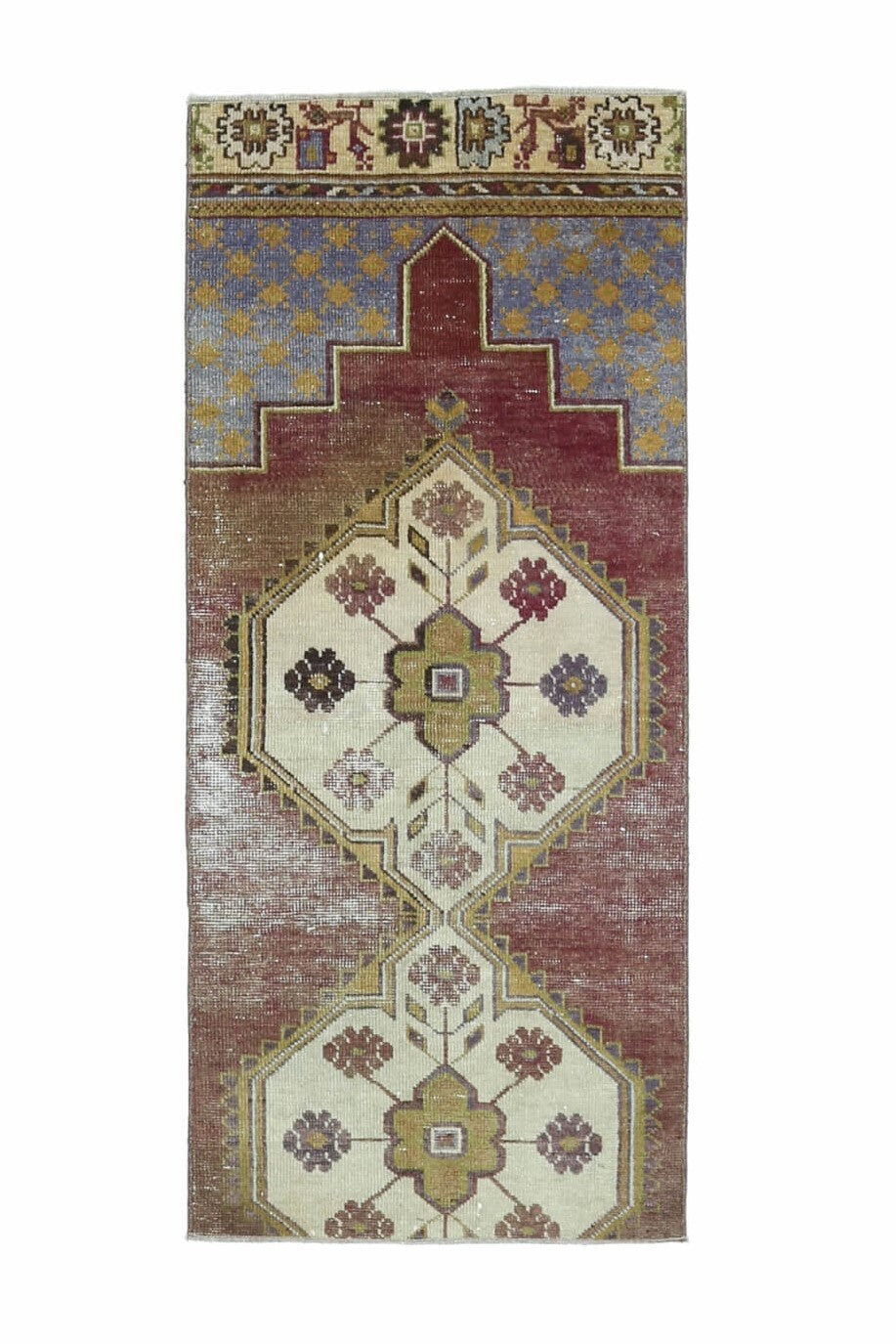 El yapımı vintage yolluk 61x152 cm oryantal desenli yün - açık alan görünümü