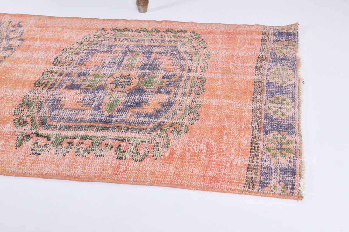 El yapımı vintage yolluk 89x351 cm oryantal desenli yün - desen detayı