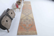 El yapımı vintage yolluk 71x409 cm tribal desenli yün - detay görünümü