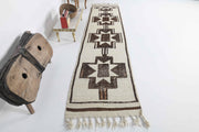 El yapımı vintage yolluk 81x361 cm oryantal desenli yün - detay görünümü