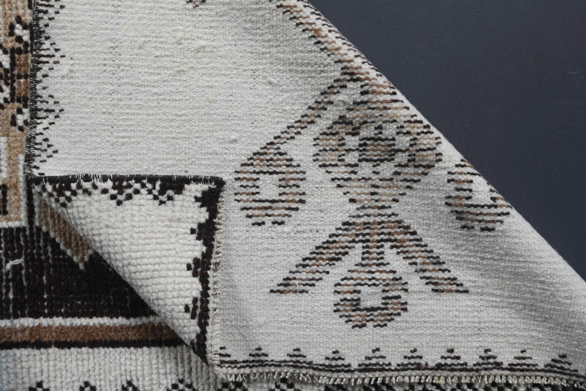 El yapımı vintage yolluk 91x315 cm oryantal desenli yün - desen detayı