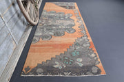 El yapımı vintage yolluk 122x307 cm oryantal desenli yün - detay görünümü