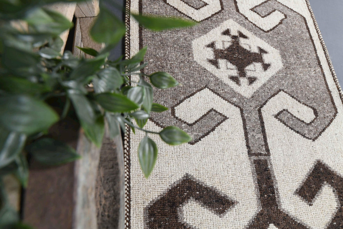 Bohemian Oushak Vintage Runner Rug