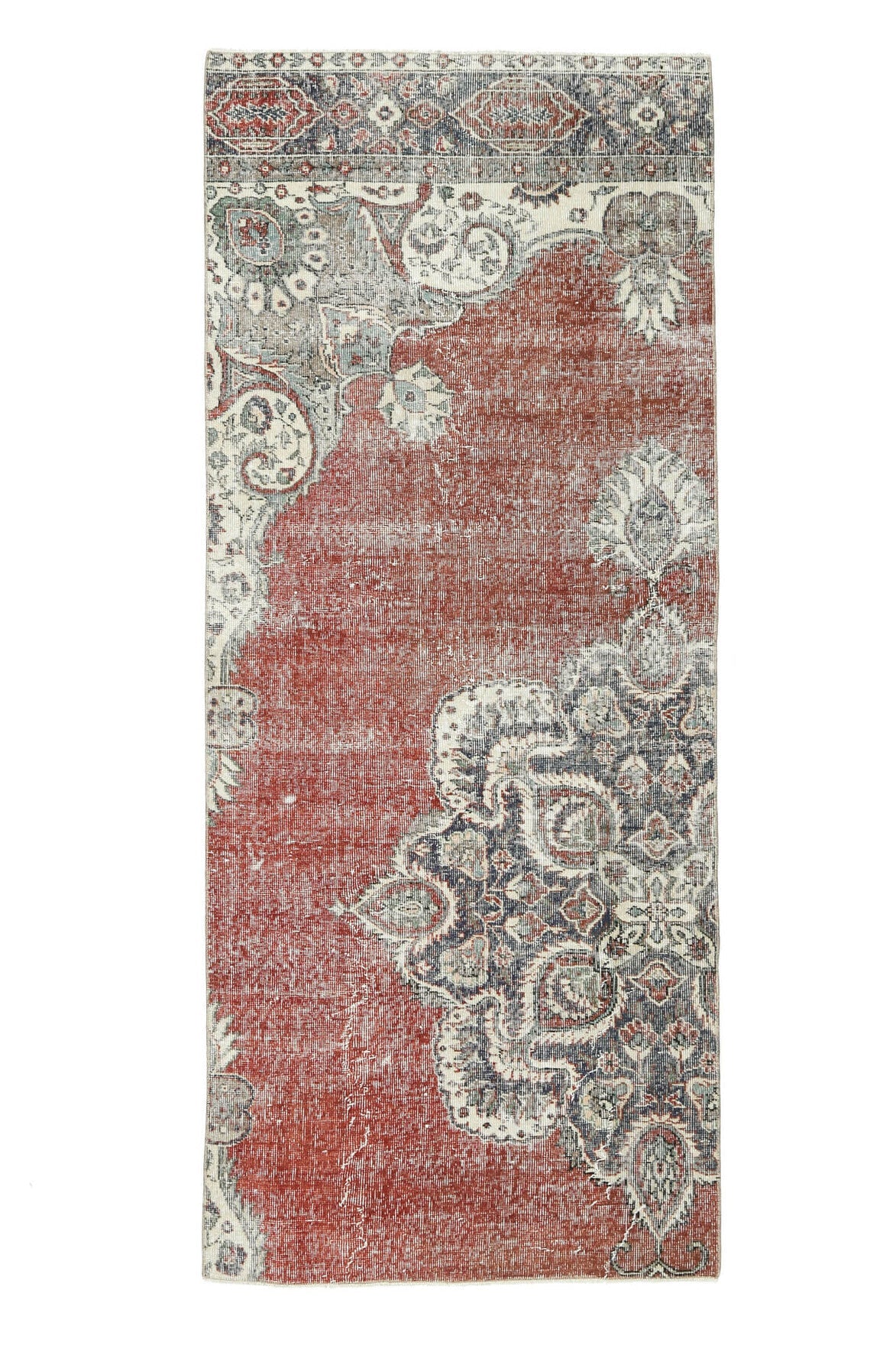 El yapımı vintage yolluk 91x244 cm oryantal desenli yün - mekan görünümü