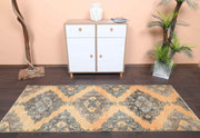 El yapımı vintage yolluk 91x231 cm oryantal desenli yün - detay görünümü