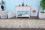 El yapımı vintage yolluk 79x323 cm çiçek desenli desenli yün - detay görünümü