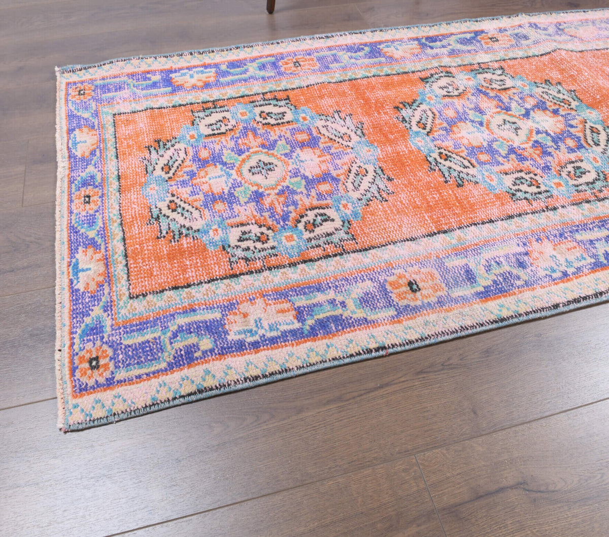 Tek parça el dokuma vintage yolluk 90x353 cm (3,18 m²) – Pera Halı