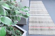 1960'lardan Anadolu kökenli çizgili vintage kilim yolluk, 112x328 cm