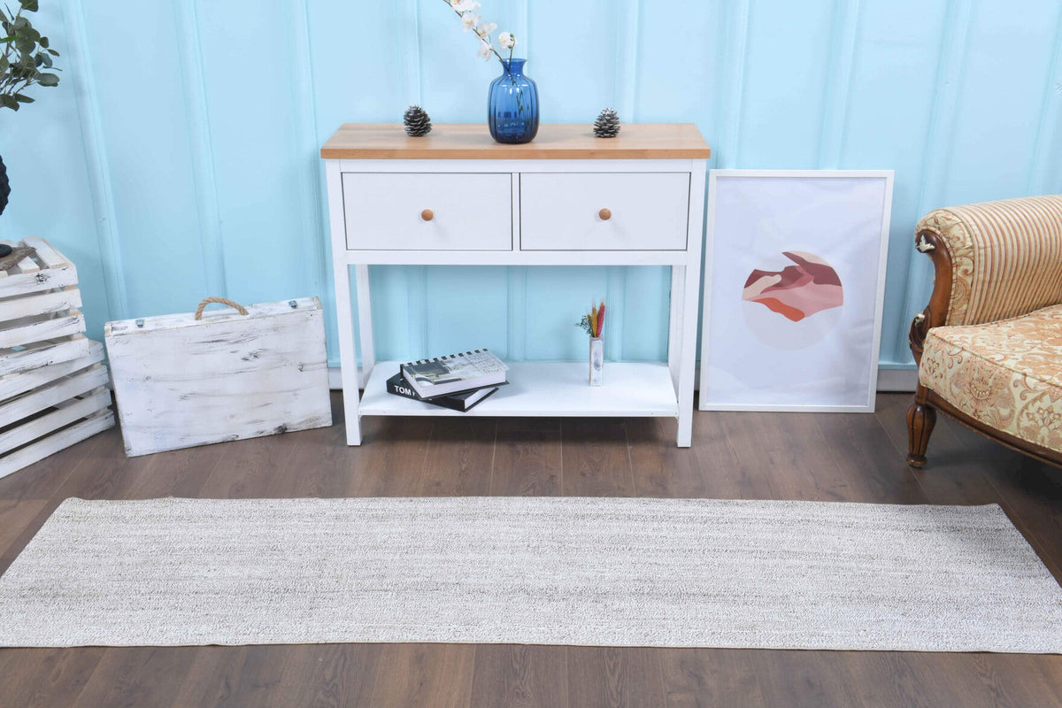 Solid Vintage Flatweave Runner Rug