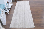 1960'lardan Anadolu kökenli düz zeminli vintage kilim yolluk, 91x233 cm